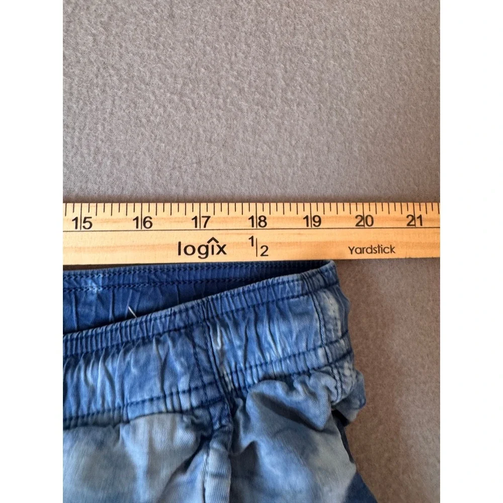 American Eagle Mens XL Tie Dye Drawstring Shorts Blue White Cotton Mix